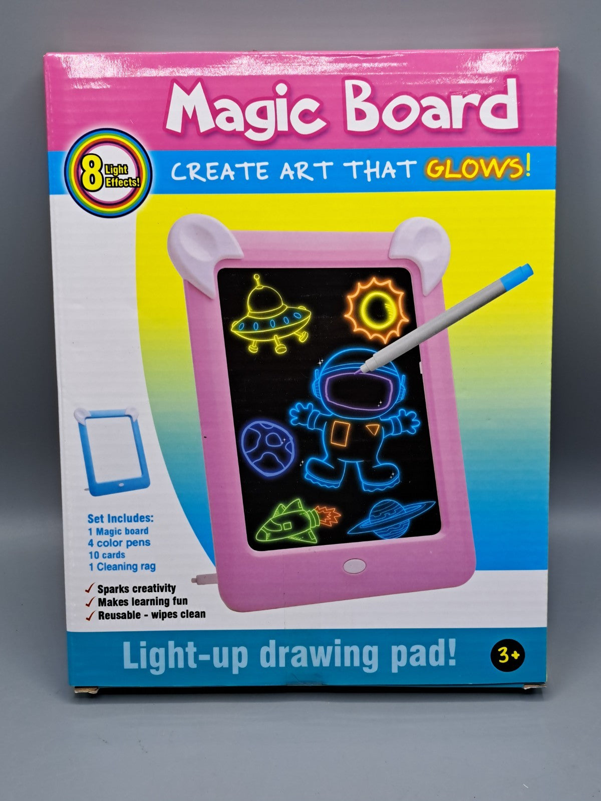 Mediashop Magic Pad mit 3 Farbstifte mit 6 Neonfarben (M21326)